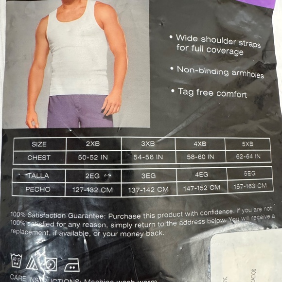 Fruit Of The Loom Premium Bigman 3 A-Shirts Tag Free Tank Undershirts 5XB 62-64 - Picture 2 of 9